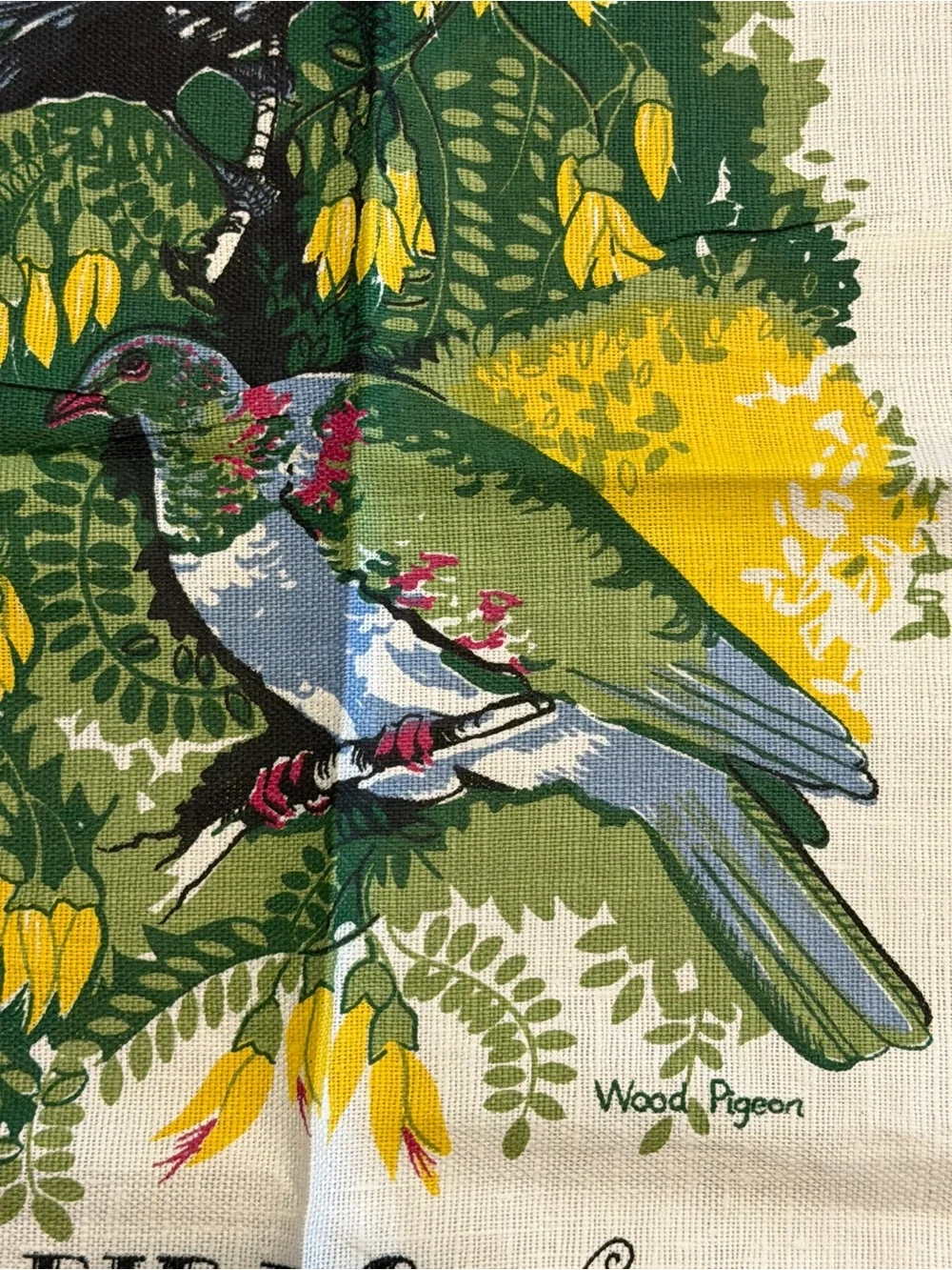 Vintage Birds of New Zealand Linen Tea Towel NEW